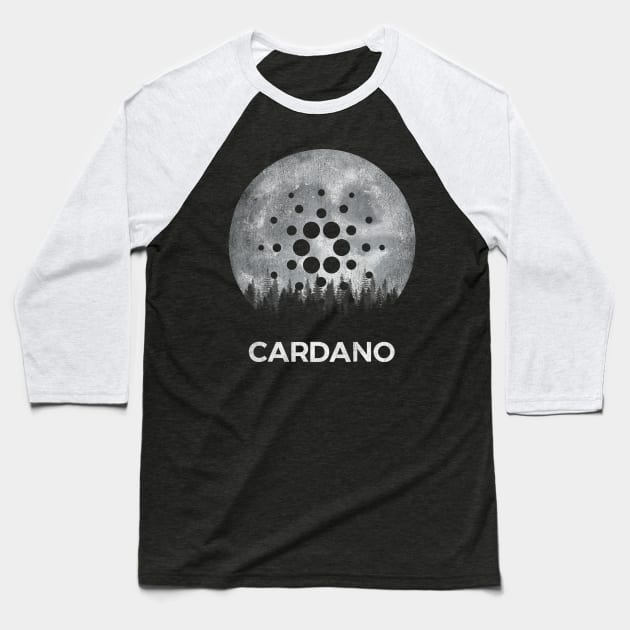 Vintage Cardano ADA Coin To The Moon Crypto Token Cryptocurrency Blockchain Wallet Birthday Gift For Men Women Kids Baseball T-Shirt by Thingking About